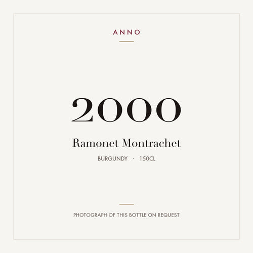 Ramonet Montrachet Grand Cru 2000 AOC 1,5l — card dell'annata ANNO; foto della bottiglia reale disponibile su richiesta
