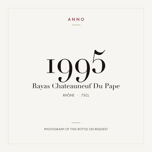 Rayas Chateauneuf-du-Pape 1995 AOC 0,75l — ANNO-Jahrgangskarte; Foto der tatsächlichen Flasche auf Anfrage