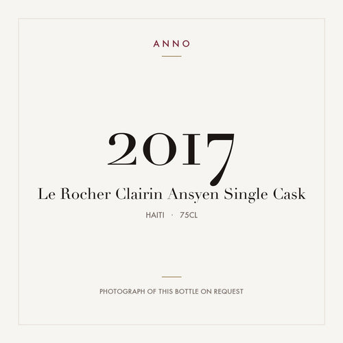 Le Rocher Clairin Ansyen Single Cask 2017 0,75l from Haiti — ANNO vintage card; photograph of the actual bottle available on request
