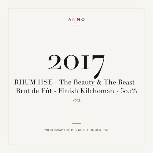 HSE The Beauty & The Beast Brut de Fut Finish Kilchoman 2017 0,75l — ANNO vintage card; photograph of the actual bottle available on request