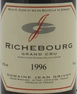 Jean Grivot Richebourg Grand Cru 1996 AOC 0,75l — wine label