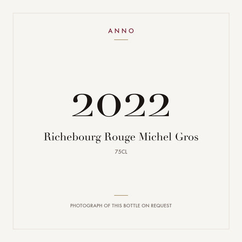 Michel Gros Richebourg Grand Cru 2022 AOC 0,75l — card dell'annata ANNO; foto della bottiglia reale disponibile su richiesta