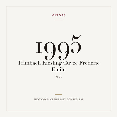 Trimbach Riesling Cuvee Frederic Emile 1995 0,75l — ANNO vintage card; photograph of the actual bottle available on request