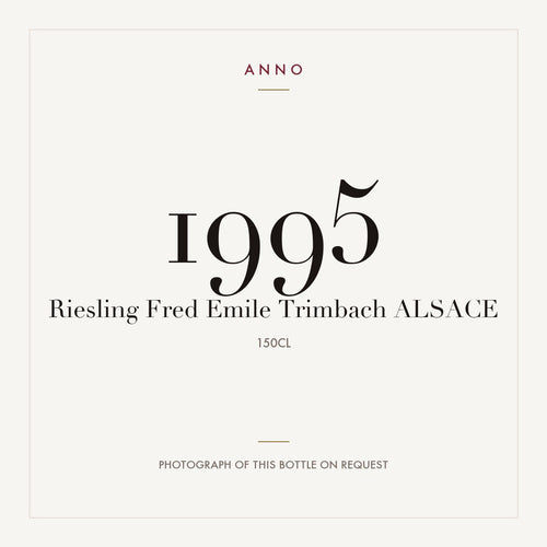 Trimbach Alsace Riesling Cuvee Frederic Emile 1995 AOC 1,5l — ANNO-jaargangkaart; foto van de echte fles op aanvraag