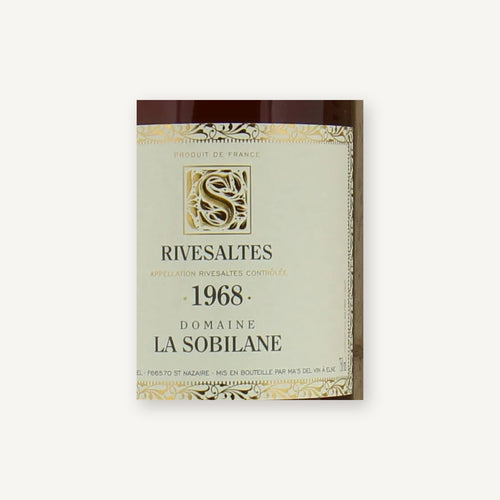 Domaine La Sobilane Rivesaltes 1968 AOC 0,75l — vinetiket