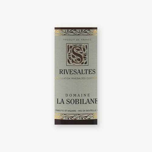 Domaine La Sobilane Rivesaltes Vin Doux Naturel 1968 AOC 0,75l — vinetiket, illustrativt billede