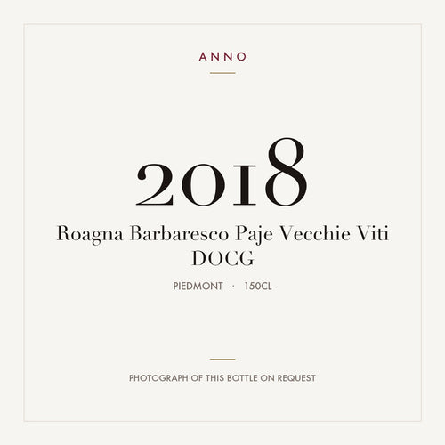 Roagna Barbaresco Paje Vecchie Viti 2018 DOCG 1,5l, ピエモンテ — ANNOヴィンテージカード。実際のボトルの写真はご要望に応じてご用意します