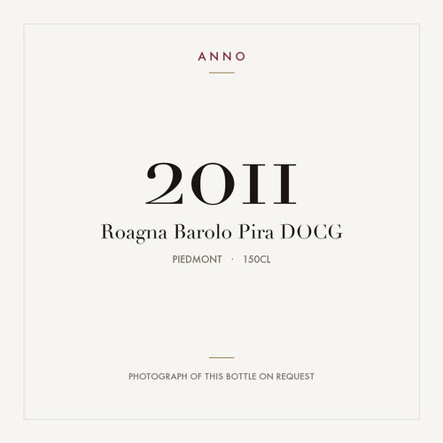 Roagna Barolo Pira 2011 DOCG 1,5l, Piemonte — cartão de colheita ANNO; fotografia da garrafa real disponível a pedido