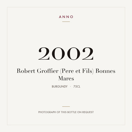 Robert Groffier (Pere et Fils) Bonnes Mares 2002 0,75l — card dell'annata ANNO; foto della bottiglia reale disponibile su richiesta