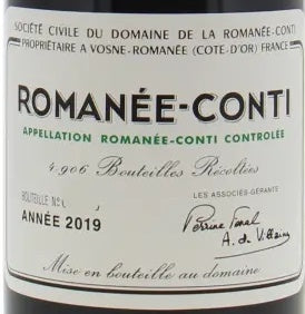 Domaine de la Romanee-Conti Romanee-Conti Grand Cru 2019 AOC 0,75l from Burgundy — ANNO vintage card; photograph of the actual bottle available on request