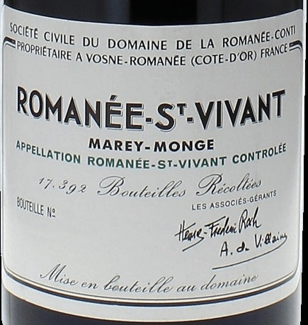 Domaine de la Romanee-Conti Romanee-Saint-Vivant Grand Cru 2018 AOC 0,75l — ANNO vintage card; photograph of the actual bottle available on request