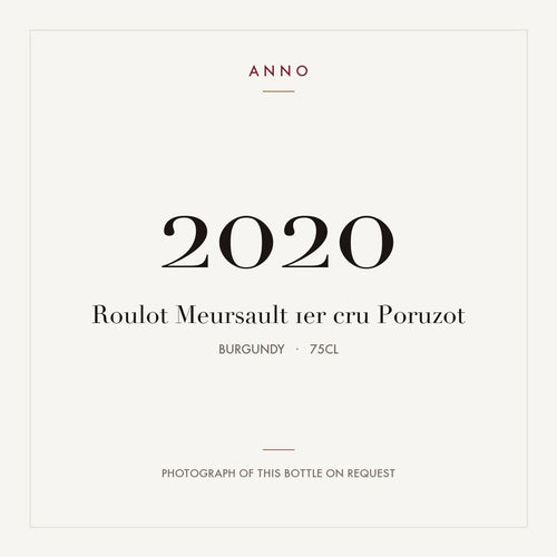 Roulot Meursault 1er cru Poruzot 2020 0,75l from Burgundy — ANNO vintage card; photograph of the actual bottle available on request