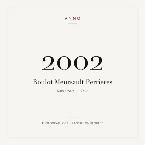 Roulot Meursault Premier Cru Perrieres 2002 AOC 0,75l — ANNO vintage card; photograph of the actual bottle available on request
