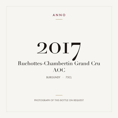 Ruchottes-Chambertin Grand Cru 2017 AOC 0,75l from Burgundy — ANNO vintage card; photograph of the actual bottle available on request