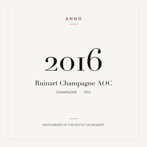 Ruinart Champagne 2016 AOC 0,75l from Champagne — ANNO vintage card; photograph of the actual bottle available on request