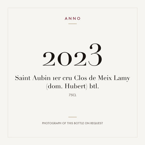 Domaine Hubert Lamy Saint-Aubin Premier Cru Clos de Meix 2023 AOC 0,75l — ANNO vintage card; photograph of the actual bottle available on request