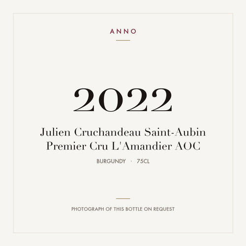 Julien Cruchandeau Saint-Aubin Premier Cru L'Amandier 2022 AOC 0,75l from Burgundy — ANNO vintage card; photograph of the actual bottle available on request