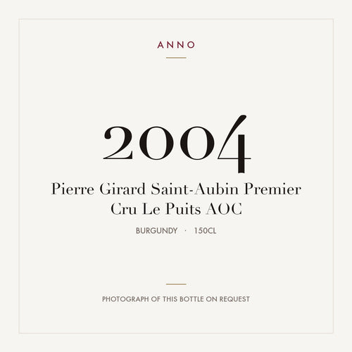 Pierre Girard Saint-Aubin Premier Cru Le Puits 2004 AOC 1,5l from Burgundy — ANNO vintage card; photograph of the actual bottle available on request