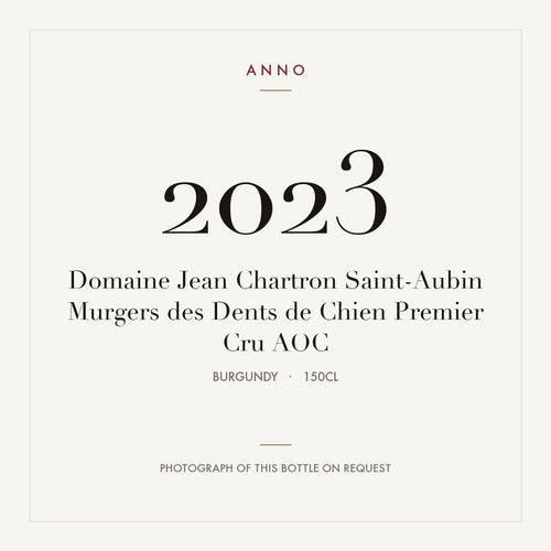 Domaine Jean Chartron Saint-Aubin Premier Cru Murgers des Dents de Chien 2023 AOC 1,5l — ANNO-jaargangkaart; foto van de echte fles op aanvraag