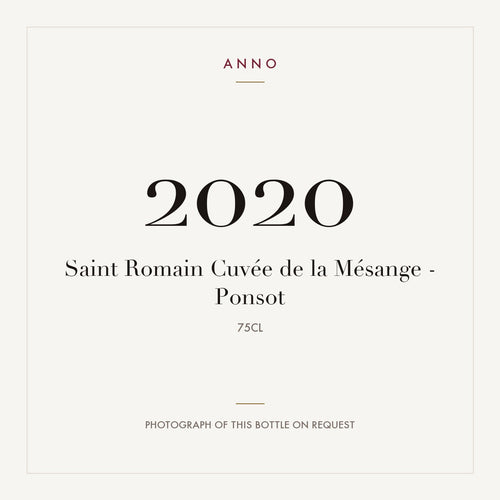 Ponsot Saint-Romain Cuvee de la Mesange Blanc 2020 AOC 0,75l — ANNO vintage card; photograph of the actual bottle available on request