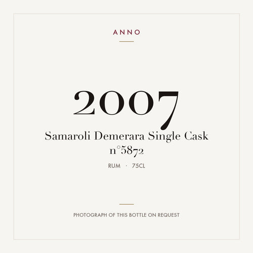 Samaroli Demerara Single Cask n°5872 2007 0,75l from Rum — ANNO vintage card; photograph of the actual bottle available on request