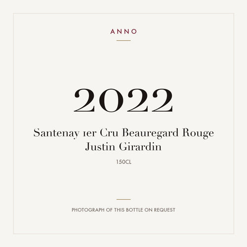 Justin Girardin Santenay Premier Cru Beauregard 2022 AOC 1,5l — ANNO vintage card; photograph of the actual bottle available on request