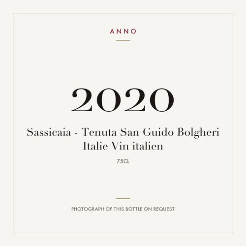 Tenuta San Guido Bolgheri Sassicaia Sassicaia 2020 DOC 0,75l — ANNO vintage card; photograph of the actual bottle available on request