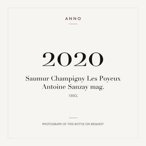 Antoine Sanzay Saumur-Champigny Les Poyeux 2020 AOC 1,5l — ANNO vintage card; photograph of the actual bottle available on request