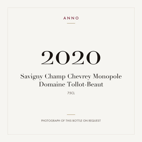 Domaine Tollot-Beaut Savigny-les-Beaune Savigny Champ Chevrey Monopole 2020 AOC 0,75l — ANNO vintage card; photograph of the actual bottle available on request