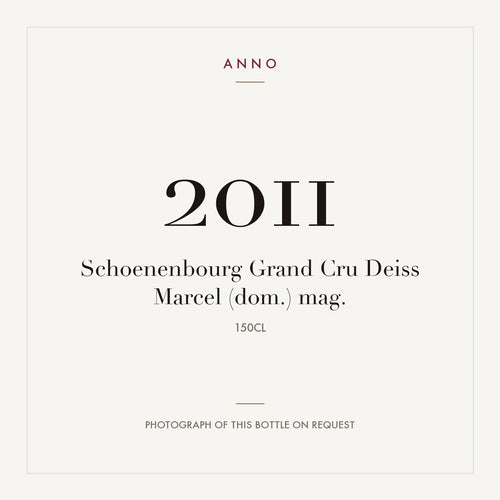 Domaine Marcel Deiss Schoenenbourg Grand Cru 2011 AOC 1,5l — ANNO-jaargangkaart; foto van de echte fles op aanvraag