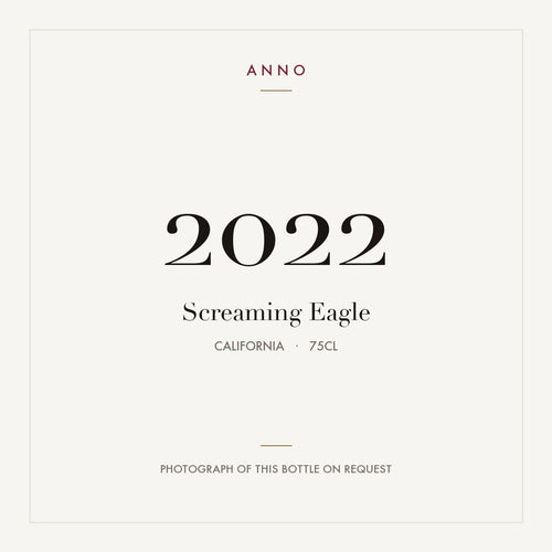 Screaming Eagle 2022 0,75l — ANNO-årgangskort; foto af den faktiske flaske på forespørgsel