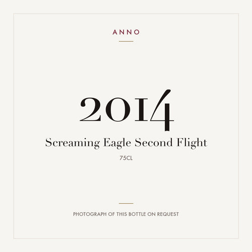Screaming Eagle Second Flight 2014 0,75l — ANNO-Jahrgangskarte; Foto der tatsächlichen Flasche auf Anfrage