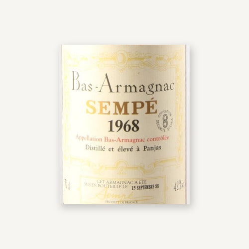 Sempe Bas-Armagnac 1968 0,75l — этикетка вина