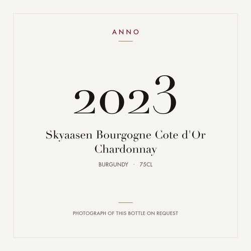 Skyaasen Bourgogne Cote d'Or Chardonnay 2023 0,75l from Burgundy — ANNO vintage card; photograph of the actual bottle available on request