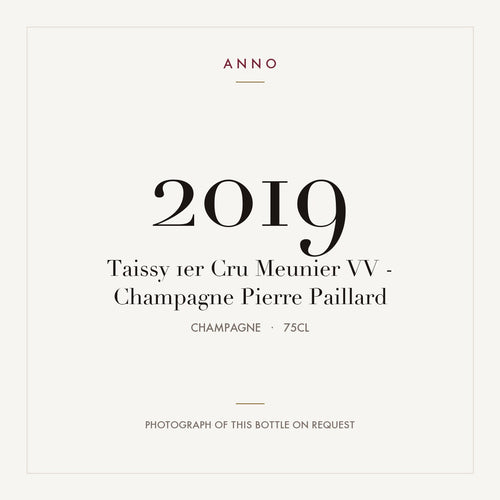 Pierre Paillard Taissy Meunier Vieilles Vignes Champagne Premier Cru 2019 AOC 0,75l — ANNO vintage card; photograph of the actual bottle available on request
