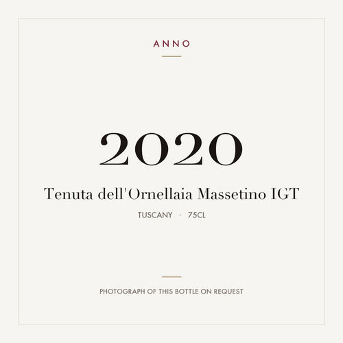Tenuta dell'Ornellaia Massetino 2020 IGT 0,75l from Tuscany — ANNO vintage card; photograph of the actual bottle available on request