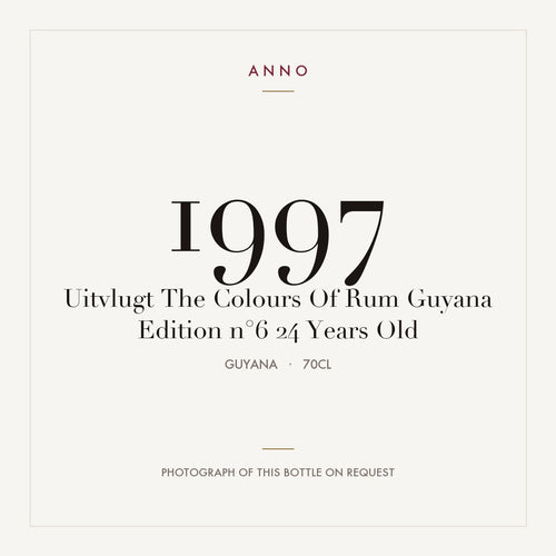 Uitvlugt The Colours Of Rum Guyana Edition n°6 24 Years Old 1997 0,7l from Guyana — ANNO vintage card; photograph of the actual bottle available on request