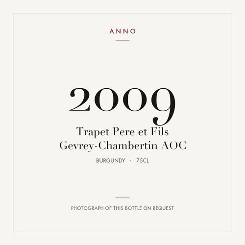 Trapet Pere et Fils Gevrey-Chambertin 2009 AOC 0,75l from Burgundy — ANNO vintage card; photograph of the actual bottle available on request