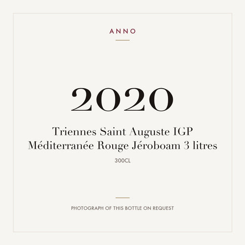 Triennes Mediterranee Saint Auguste 2020 IGP 3l — ANNO vintage card; photograph of the actual bottle available on request
