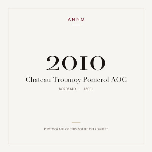 Chateau Trotanoy Pomerol 2010 AOC 1,5l, Bordéus — cartão de colheita ANNO; fotografia da garrafa real disponível a pedido