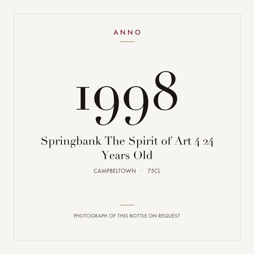 Springbank The Spirit of Art 4 24 Years Old 2022 0,75l from Campbeltown — ANNO vintage card; photograph of the actual bottle available on request