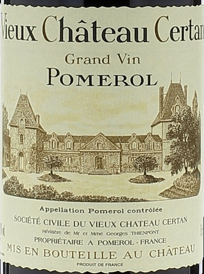 Vieux Chateau Certan Pomerol 2018 AOC 0,75l — ワインラベル（参考画像）
