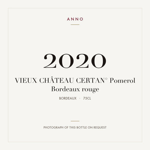 Vieux Chateau Certan Pomerol 2020 AOC 0,75l — ANNO 年份卡；實際酒瓶照片可應要求提供