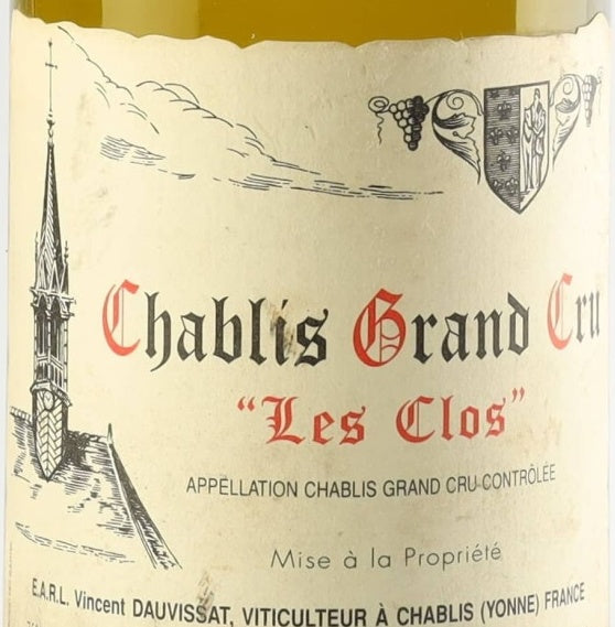 Vincent Dauvissat Chablis Grand Cru Les Clos 2023 AOC 0,75l — wijnetiket, illustratieve afbeelding