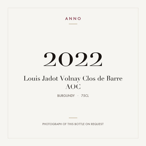 Louis Jadot Volnay Clos de Barre 2022 AOC 0,75l from Burgundy — ANNO vintage card; photograph of the actual bottle available on request