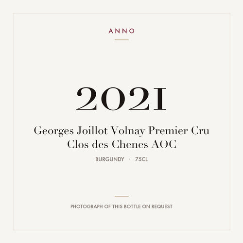 Georges Joillot Volnay Premier Cru Clos des Chenes 2021 AOC 0,75l from Burgundy — ANNO vintage card; photograph of the actual bottle available on request