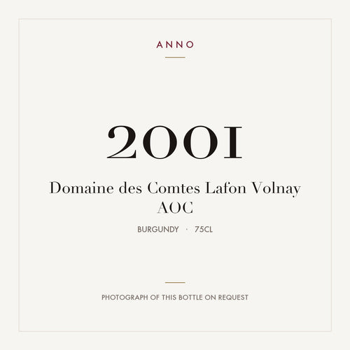 Domaine des Comtes Lafon Volnay 2001 AOC 0,75l from Burgundy — ANNO vintage card; photograph of the actual bottle available on request