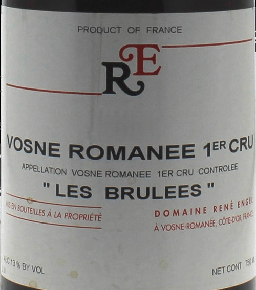 Domaine Rene Engel Vosne-Romanee Premier Cru Les Brulees 2001 AOC 0,75l — Weinetikett, Beispielbild