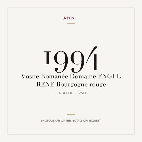 Domaine Engel Rene Vosne-Romanee 1994 AOC 0,75l — ANNO vintage card; photograph of the actual bottle available on request