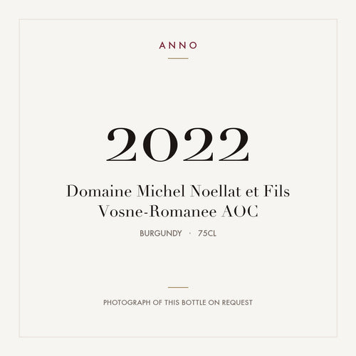 Domaine Michel Noellat et Fils Vosne-Romanee 2022 AOC 0,75l from Burgundy — ANNO vintage card; photograph of the actual bottle available on request